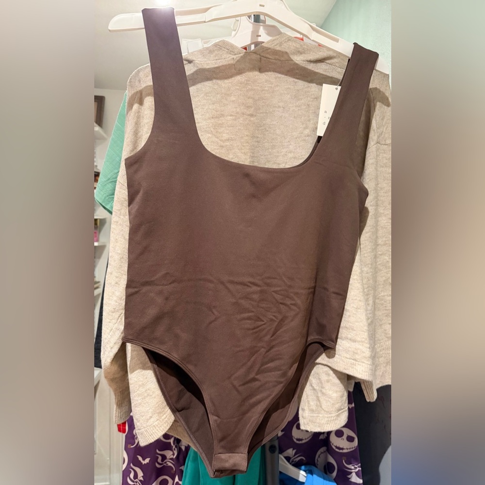 A New Day Brown Bodysuit for Women Size Large